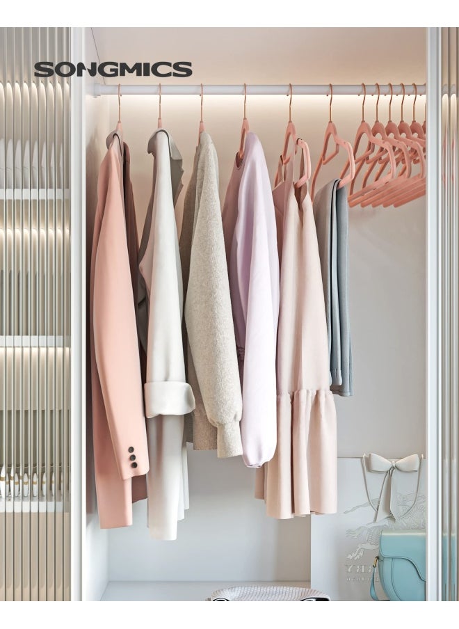 SONGMICS Whjjk Velvet Hangers 50 Pack Non-Slip Clothes Hanger With Rose Gold Color Swivel Hook 0.2-Inch Thick And Space Saving 17.7-Inch Long For Coat Shirt Dress Light Pink Ucrf21Pk50  - Image 2