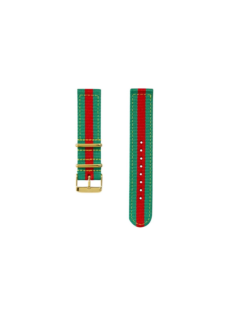 BLADE Nylon-20-6I 20mm Green-Red Nylon Strap for Watch - Image 1