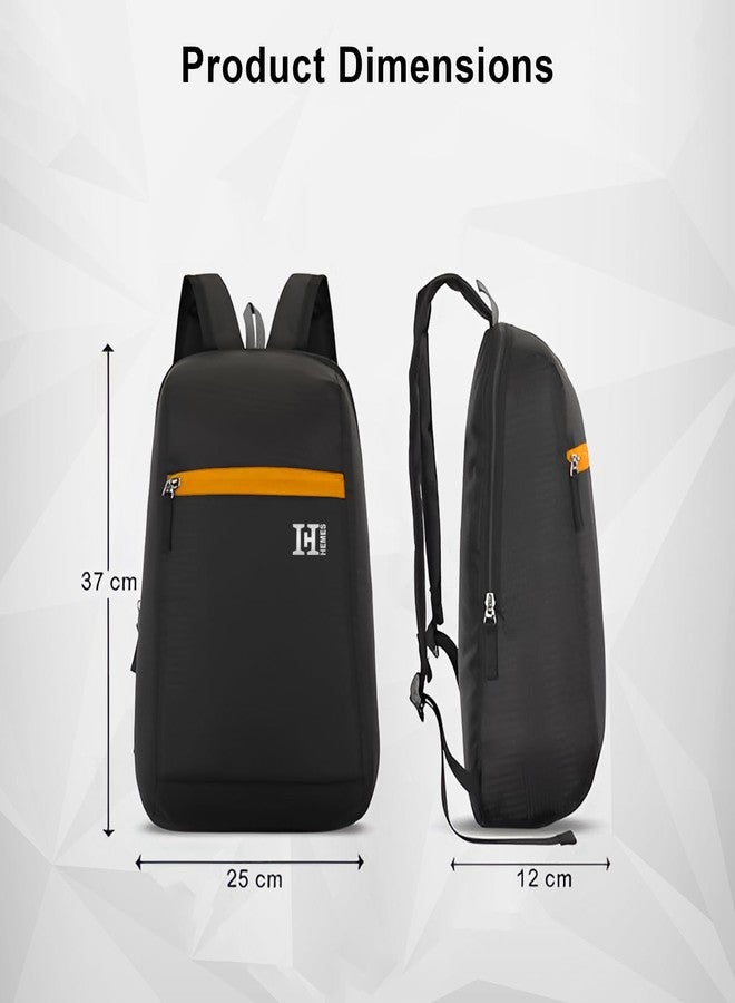 H-HEMES 11L Small Backpack Lightweight, Durable, Everyday Use Small Backpack for Travel, Gym, and Outdoor Activities (Black & Orange) - Image 4