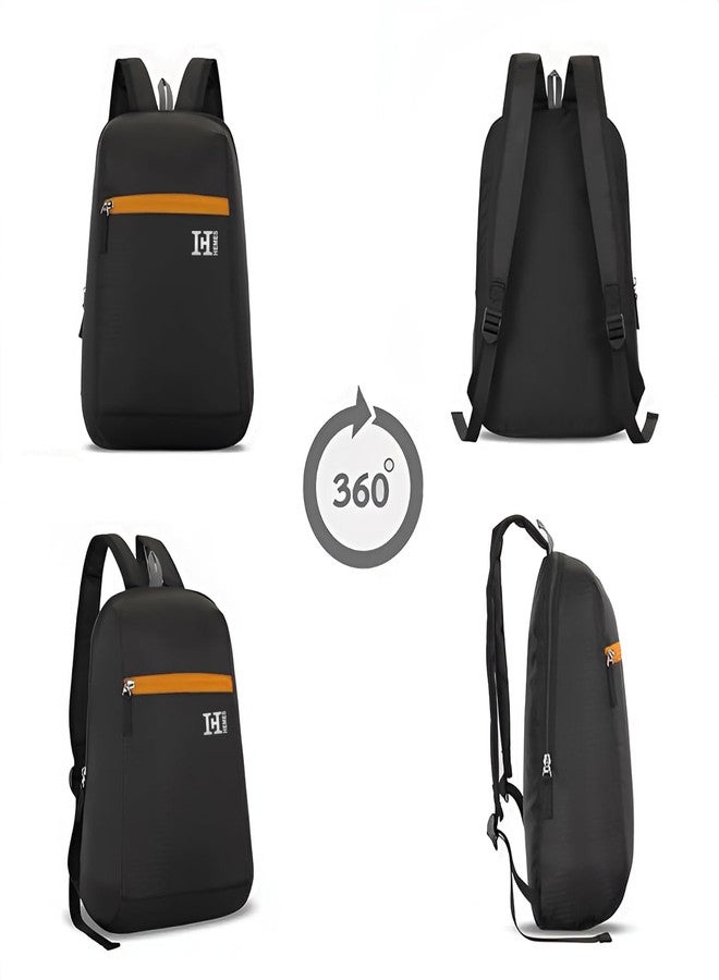 H-HEMES 11L Small Backpack Lightweight, Durable, Everyday Use Small Backpack for Travel, Gym, and Outdoor Activities (Black & Orange) - Image 5