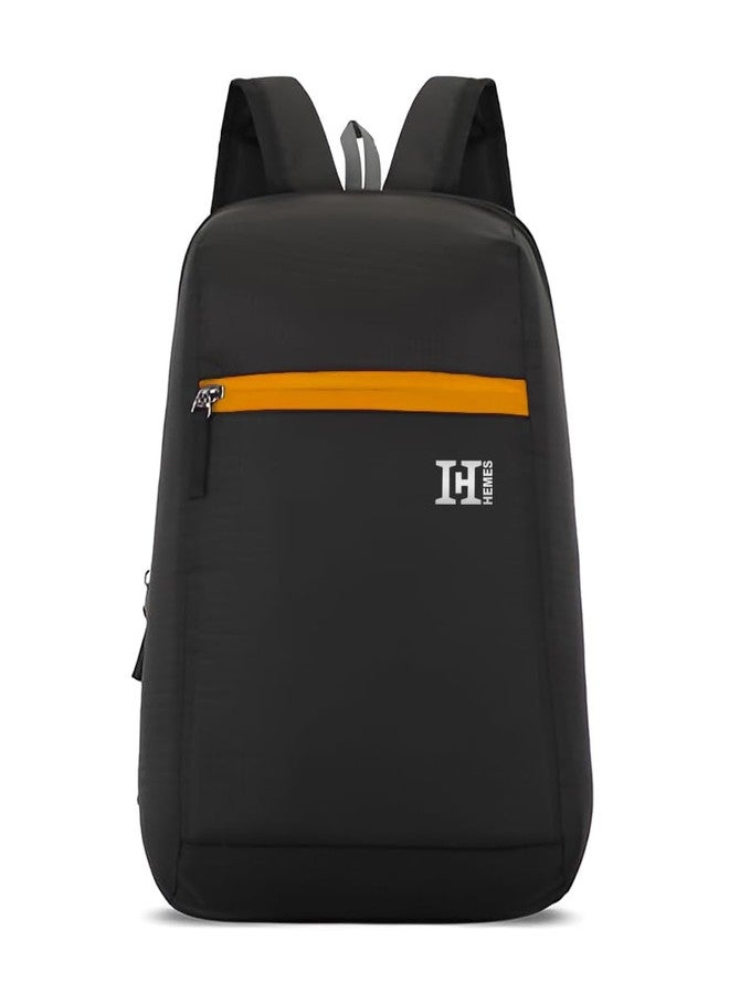 H-HEMES 11L Small Backpack Lightweight, Durable, Everyday Use Small Backpack for Travel, Gym, and Outdoor Activities (Black & Orange) - Image 2