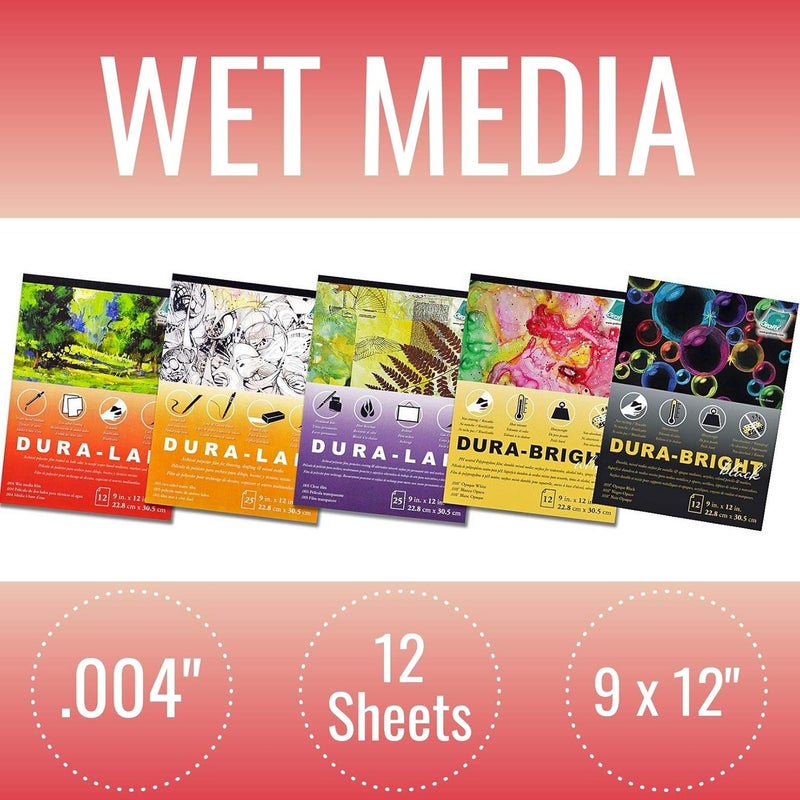 Grafix Dura-Lar Wet Media Film, 9 x 12 Inches, 12 Sheets, Coated for Water-Based Mediums - Image 2