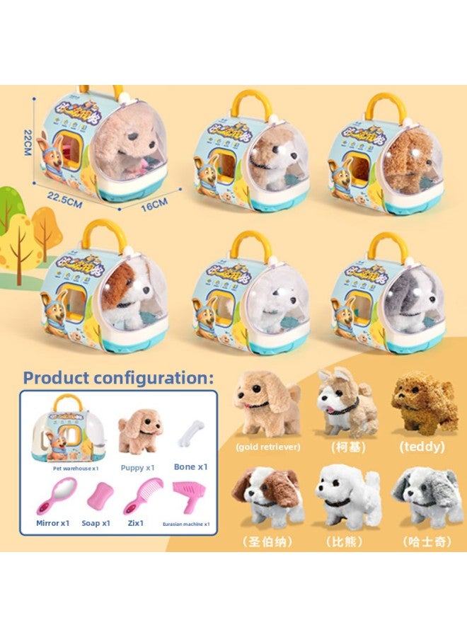 Children's Simulation Electric Pet Dog Plush Rabbit Will Walk Will Call Pet Cat Boys And Girls Gift Toys Wholesale-Color:Capsule Pet Color Box Cabin [Rabbit]]  - Image 2