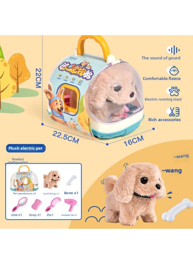 Children's Simulation Electric Pet Dog Plush Rabbit Will Walk Will Call Pet Cat Boys And Girls Gift Toys Wholesale-Color:Capsule Pet Color Box Cabin [Rabbit]]  - Image 3