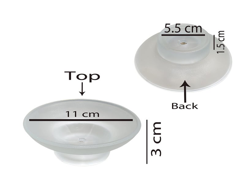 Pure Source India Glass Soap Dish for Bathroom Or Kitchen, (3.25 Inch - 3 Pieces) - Image 3
