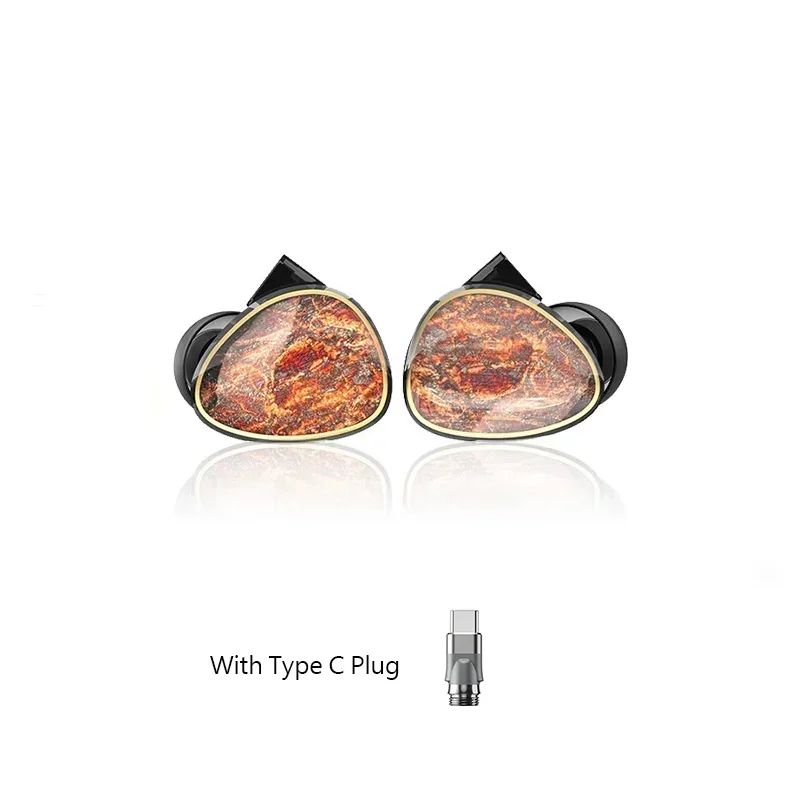 Shanling Tino Wired In-Ear Dual-Ring Earphones 3.5mm/4.4mm Interchangeable Plug HiFi IEM with Type-C, Chocolate - Image 1