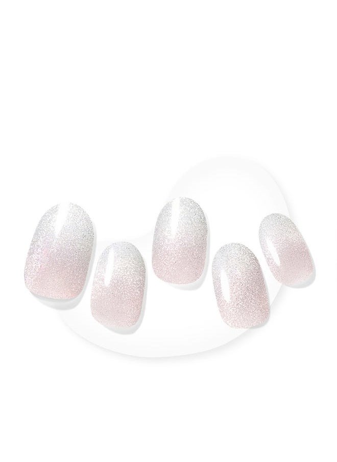 DASHING DIVA Glaze Nail Strips - In The Buff | Works With Any LED Lamp | Long Lasting, Chip Resistant, Semicured Gel Strips | 34 Salon Quality White Ombre Gel Nails  - Image 1
