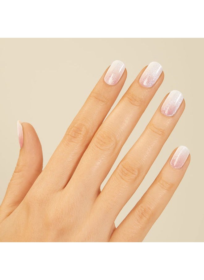 DASHING DIVA Glaze Nail Strips - In The Buff | Works With Any LED Lamp | Long Lasting, Chip Resistant, Semicured Gel Strips | 34 Salon Quality White Ombre Gel Nails  - Image 3