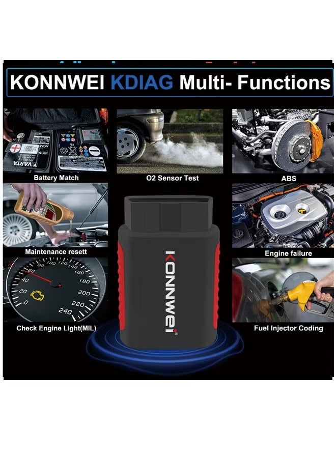 KONNWEI KDIAG Bluetooth OBD2 Scanner Diagnostic Tool for iPhone & Android Wireless Check Engine Light Car Code Reader Bluetooth 5.2 w/Full System Diagnosis, Oil Reset - Image 5