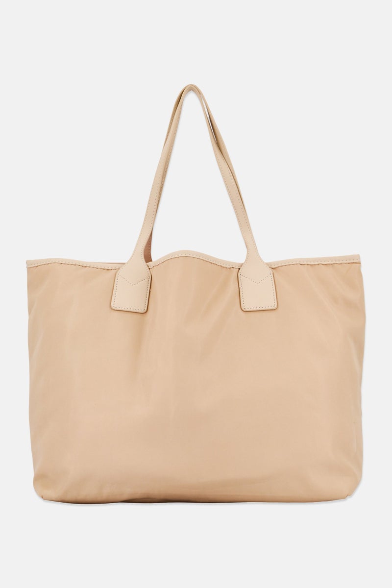 Nicole Miller Women 2 Pcs Brand Logo Tote Bag With Pouch, Beige - Image 2