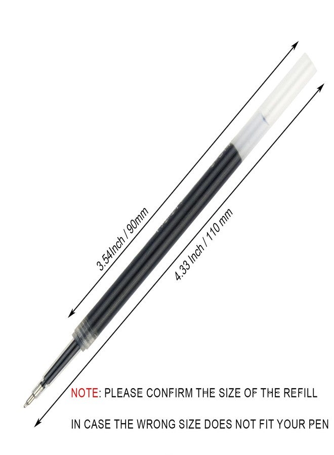 Idcrea 0.5mm Black Gel Pen Refills Fine Tip - Japanese Ink - Large Capacity - Compatible with Pilot G2, TUL, Zebra Sarasa etc. Click Gel Pens (24 Pack) - Image 2