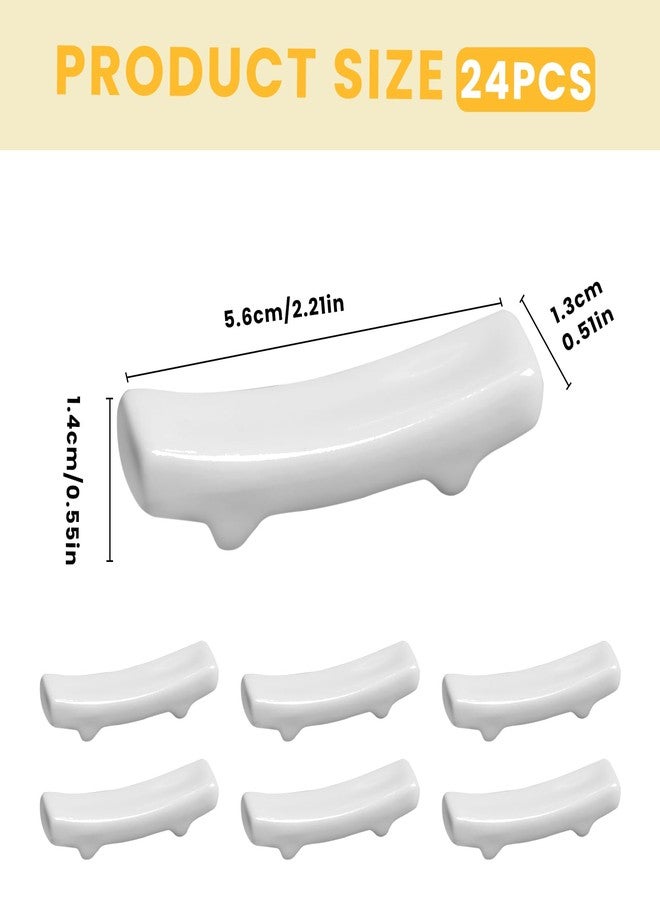 Gabrella 24 Pcs Chopstick Holder, White Ceramic Chopstick Rest, Porcelain Chinese Chopsticks Holder for Chinese Food, Home, Hotel, Resta Countertop Ornaments - Image 2