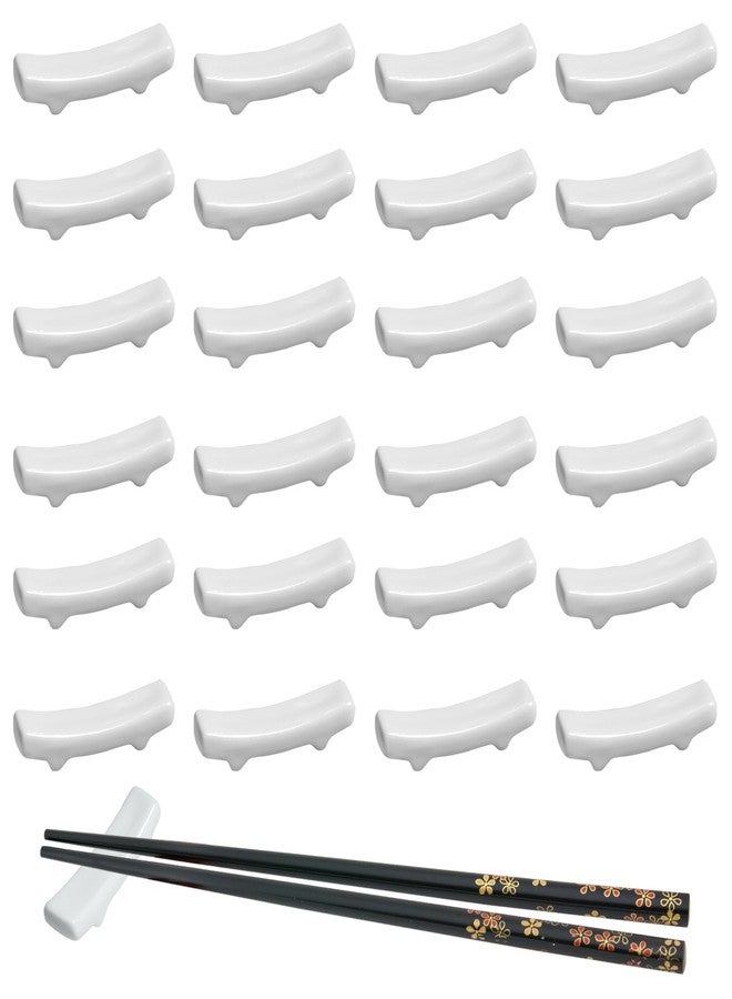 Gabrella 24 Pcs Chopstick Holder, White Ceramic Chopstick Rest, Porcelain Chinese Chopsticks Holder for Chinese Food, Home, Hotel, Resta Countertop Ornaments - Image 1