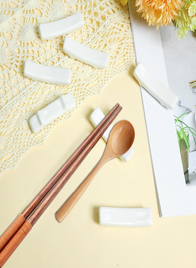 Gabrella 24 Pcs Chopstick Holder, White Ceramic Chopstick Rest, Porcelain Chinese Chopsticks Holder for Chinese Food, Home, Hotel, Resta Countertop Ornaments - Image 4