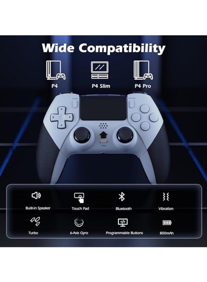 General Controller for PS4, Wireless Controller for PS-4/PS-4 Pro/PS-4 Slim, Bluetooth Remote Gamepad Joystick with 2 Programmable Buttons, Dual Vibration, Turbo, 6 Axis, Audio Socket, Touchpad  - Image 2