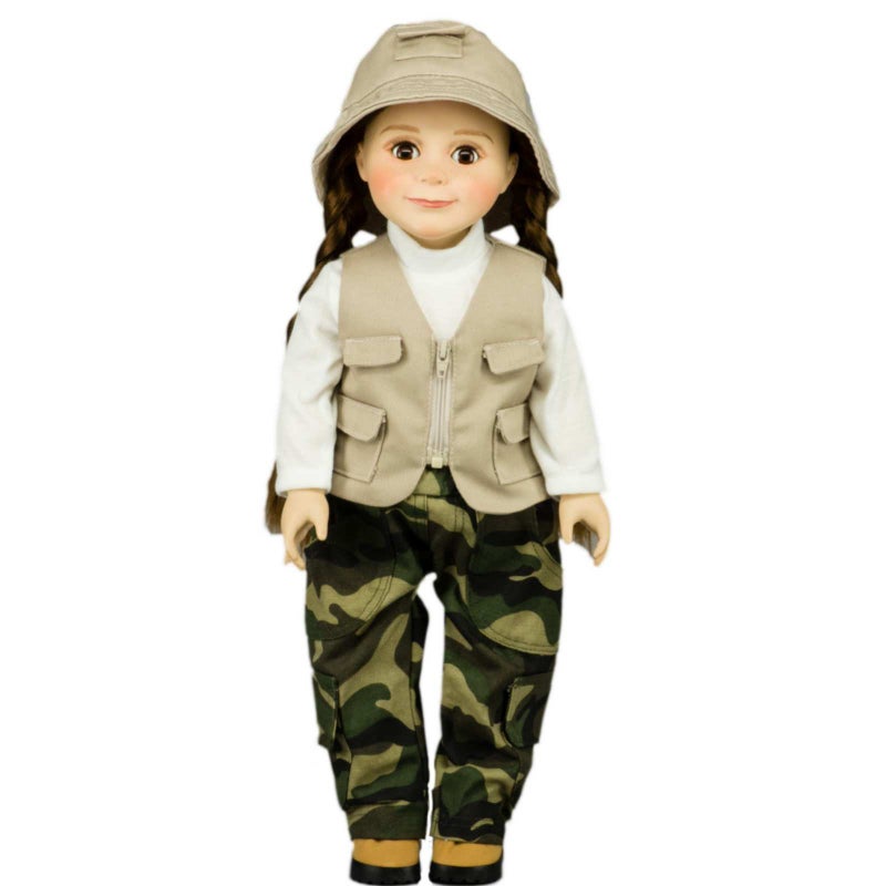 The Queen's Treasures The Queens Treasures 18 Inch Doll Clothes Accessories 4 Pc Fishing Outfit with Pants Hat Vest Shirt Compatible for Use with American Girl Dolls Doll NOT Included - Image 3