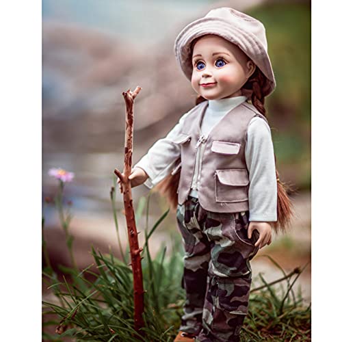 The Queen's Treasures The Queens Treasures 18 Inch Doll Clothes Accessories 4 Pc Fishing Outfit with Pants Hat Vest Shirt Compatible for Use with American Girl Dolls Doll NOT Included - Image 5