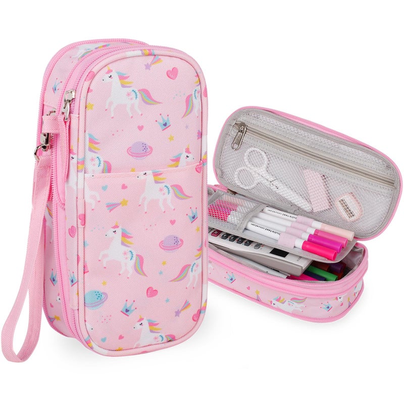 ATRIPACK Pencil Case for Gils Big Capacity High Large Storage Pouch Bag Marker Pen Case Stationery Bag Travel Holder School College Office Organizer for Kids Men Women Adult TeensUnicorn