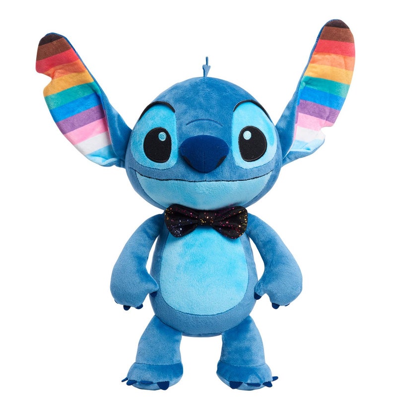 جست بلاس ما عليك سوى تشغيل Disney Pride Stitch مقاس 15 بوصة أفخم محشو بالحيوانات الناعمة المطرزة التفاصيل المطرزة قوس قزح الأزرق الغريبة أطفال للأعمار 2 حتى - Image 1