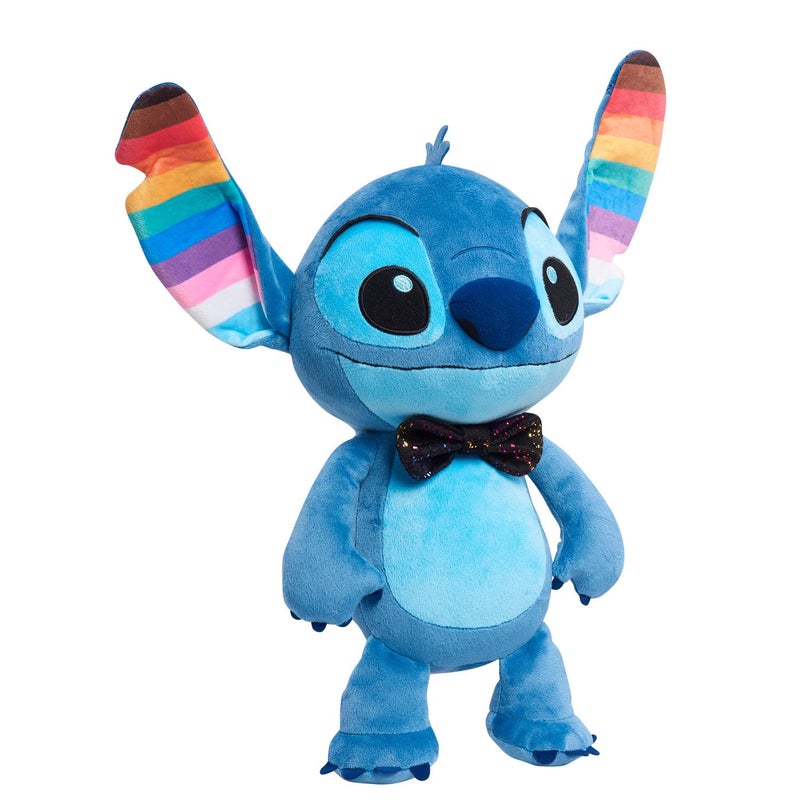 جست بلاس ما عليك سوى تشغيل Disney Pride Stitch مقاس 15 بوصة أفخم محشو بالحيوانات الناعمة المطرزة التفاصيل المطرزة قوس قزح الأزرق الغريبة أطفال للأعمار 2 حتى - Image 2