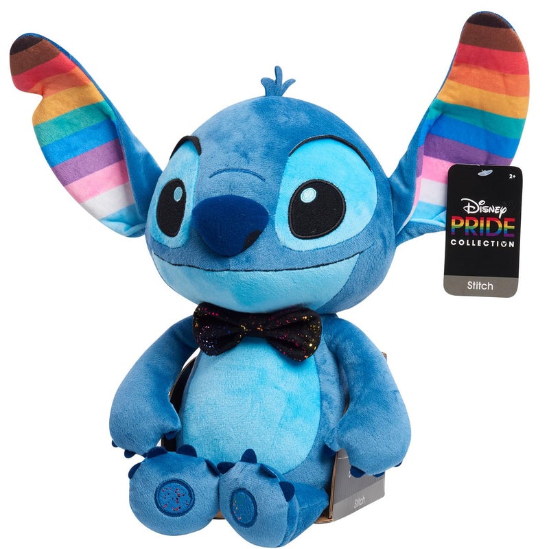 جست بلاس ما عليك سوى تشغيل Disney Pride Stitch مقاس 15 بوصة أفخم محشو بالحيوانات الناعمة المطرزة التفاصيل المطرزة قوس قزح الأزرق الغريبة أطفال للأعمار 2 حتى - Image 3