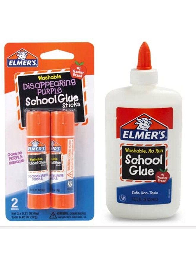 ELMER'S غراء المدرسة السائل القابل للغسل من إلمر وغراء إلمر الأرجواني القابل للاختفاء (كبير) - Image 2