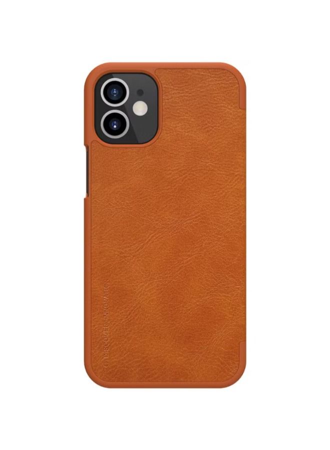 Leather Qin Flip Cover For Apple iPhone 11 Brown