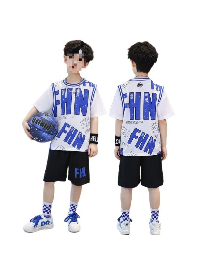 Song Feng Ya Boys Summer Short-sleeved Vest Shorts Sports Suit Children's Jersey Quick-drying Clothes Team Clothes Basketball Suit - Image 5