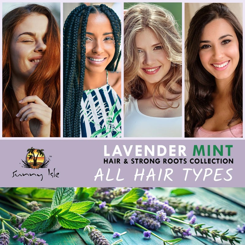 Sunny Isle Lavender Mint Hair and Strong Roots Intensive Repair Masque 16oz | Double Growth Formula | Biotin and Jamaican Black Castor Oil - Image 4