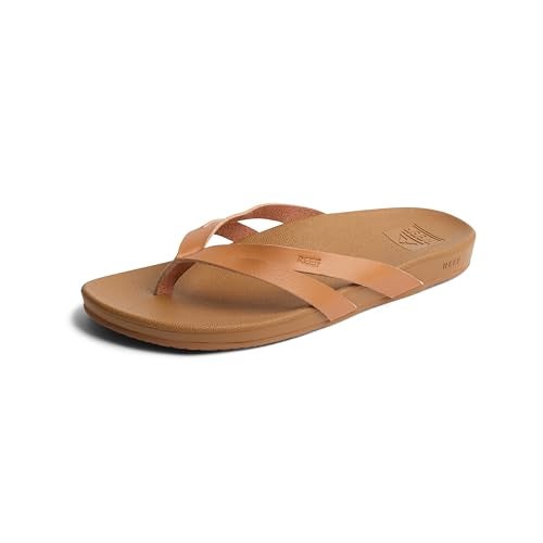 Reef Cushion Spring Joy Womens Flip Flop, Molded Cushion Footbed, Arch Support, Natural/Tan, 8 - Image 1