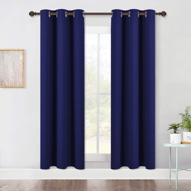 NICETOWN Living Room Blackout Draperies Curtains, Window Treatment Energy Saving Thermal Insulated Solid Grommet Blackout Draperies/Drapes (1 Pair, 42 by 72-Inch, Royal Blue) - Image 1