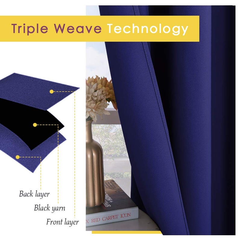 NICETOWN Living Room Blackout Draperies Curtains, Window Treatment Energy Saving Thermal Insulated Solid Grommet Blackout Draperies/Drapes (1 Pair, 42 by 72-Inch, Royal Blue) - Image 4