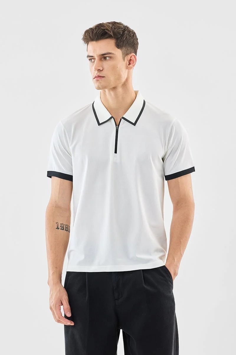 سنيتش تيشيرت بولو بسحاب بقصة عادية