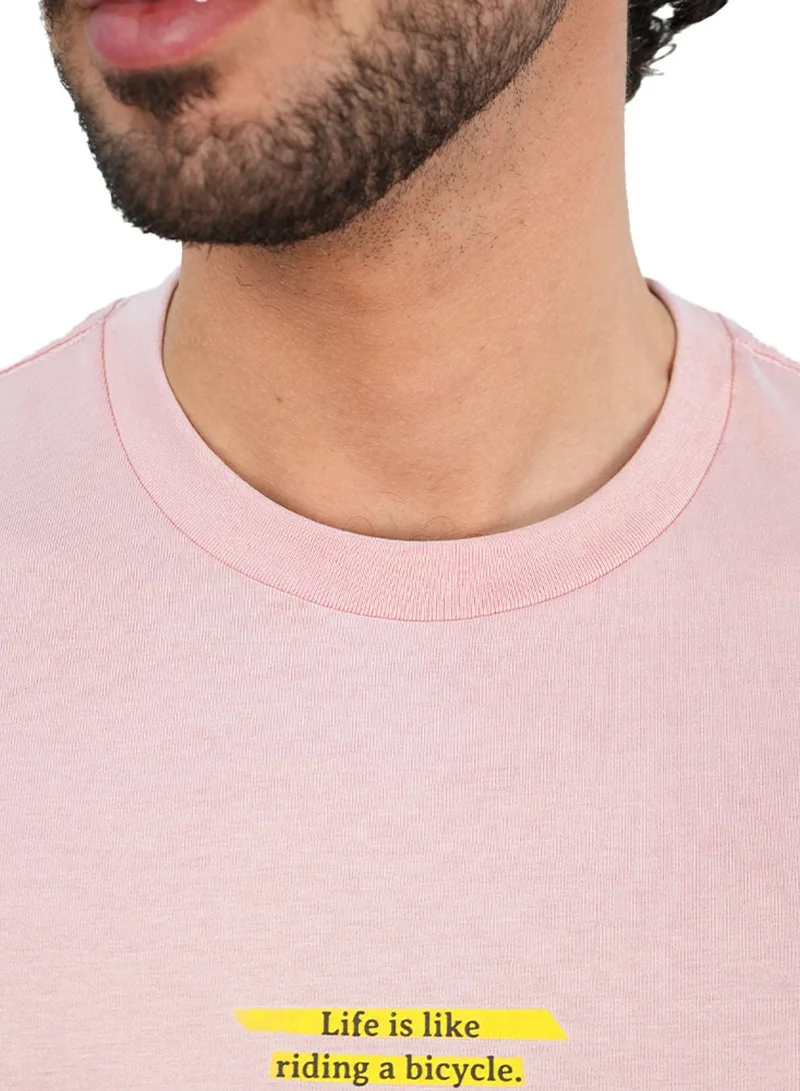 GIORDANO  Men’s Slim Cotton Crew Neck Message Print Tee for Men | Best Price UAE