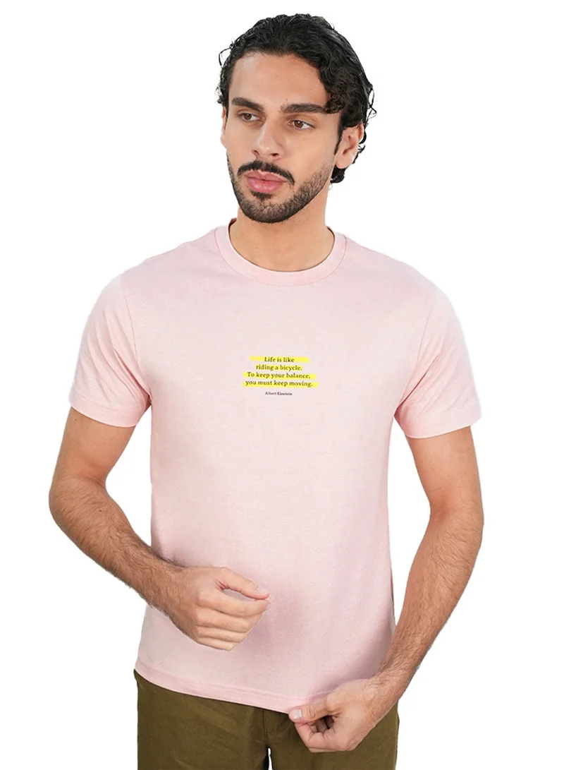 Men’s Slim Cotton Crew Neck Message Print Tee