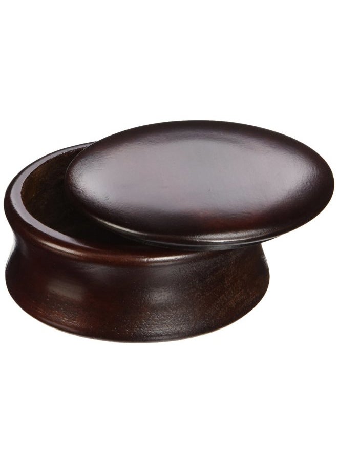 Kingsley Shave Soap Bowl with Lid Dark Wood  - Image 2
