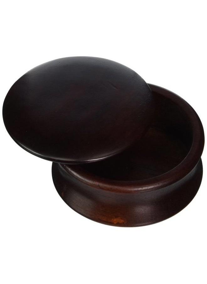 Kingsley Shave Soap Bowl with Lid Dark Wood  - Image 3