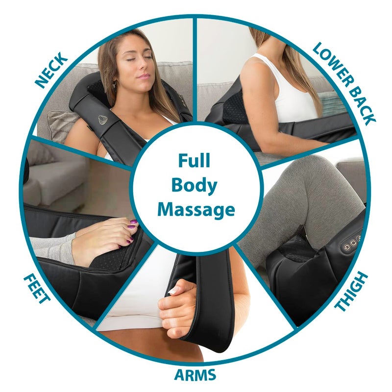 InvoSpa Shiatsu Massager with Heat - Deep Tissue Kneading Pillow for Neck, Shoulders, and Back - Electric Full Body Massage - Image 4