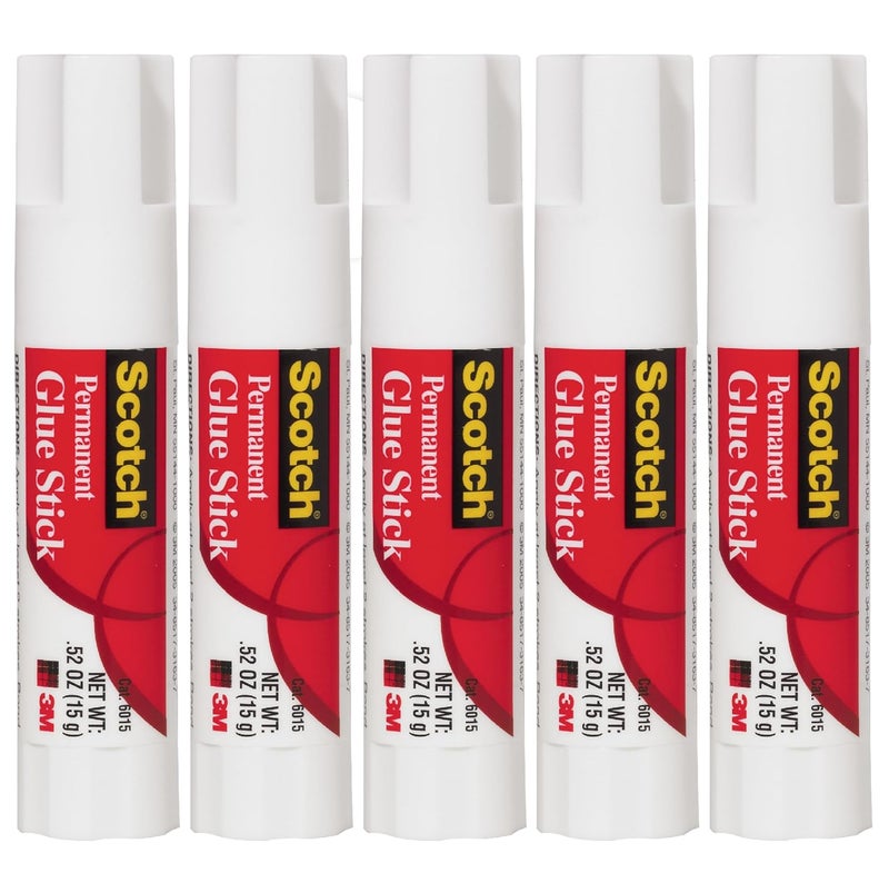 Scotch  Scotch® Permanent Glue Stick Value Pack, 15GM (Pack of 5) - Image 1