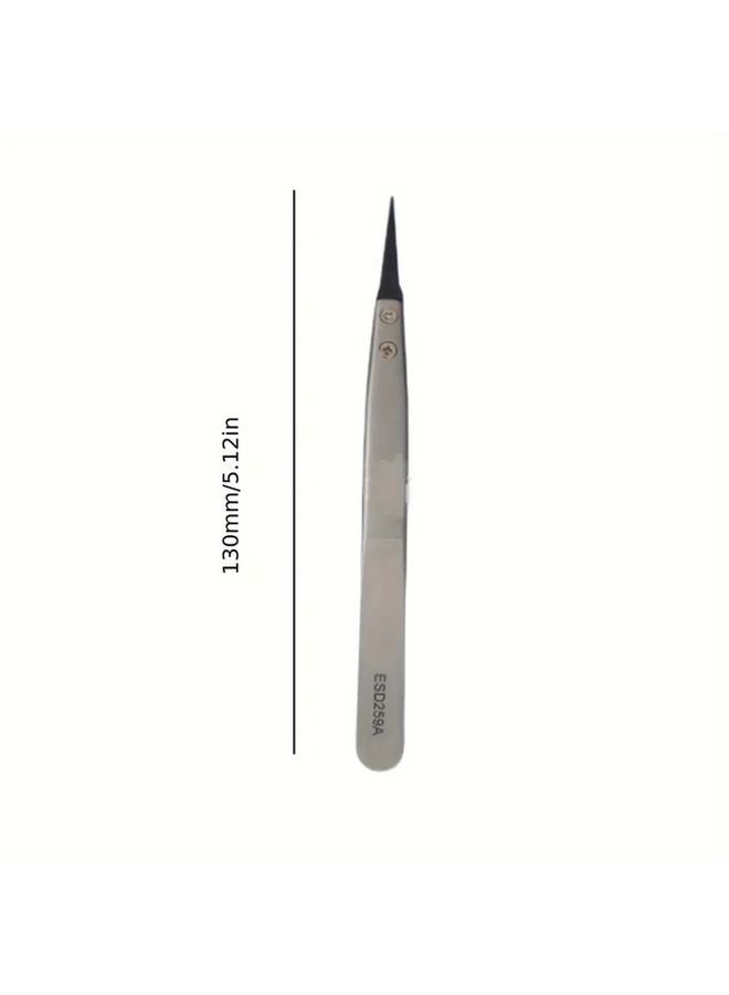 Precision Anti Static Carbon Fiber Tweezers 1pc ESD 259A Stainless Steel Pliers For Crafts Jewelry Electronics - Image 4