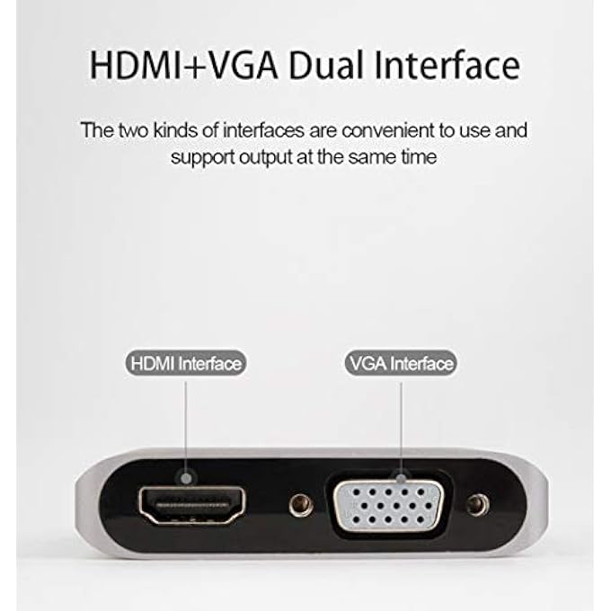 AROPANA محول USB 3.0 إلى HDMI VGA، USB إلى HDMI VGA مخرج متزامن، 4K HD 1080P متعدد العرض 2 في 1 محول USB إلى HDMI يدعم ويندوز 7/8/10 [فقط لويندوز] - Image 2