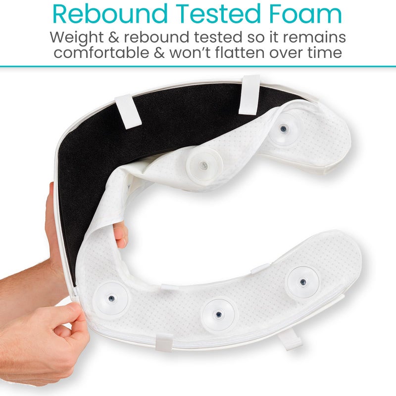 Vive Toilet Seat Cushion (Soft Cushioned Foam) - Easy Clean, Padded Bathroom Attachment - Elongated, Standard Seats - Comfort & Support Donut for Handicap Adults - Image 4