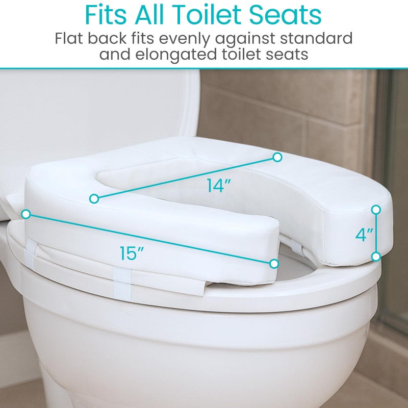Vive Toilet Seat Cushion (Soft Cushioned Foam) - Easy Clean, Padded Bathroom Attachment - Elongated, Standard Seats - Comfort & Support Donut for Handicap Adults - Image 5