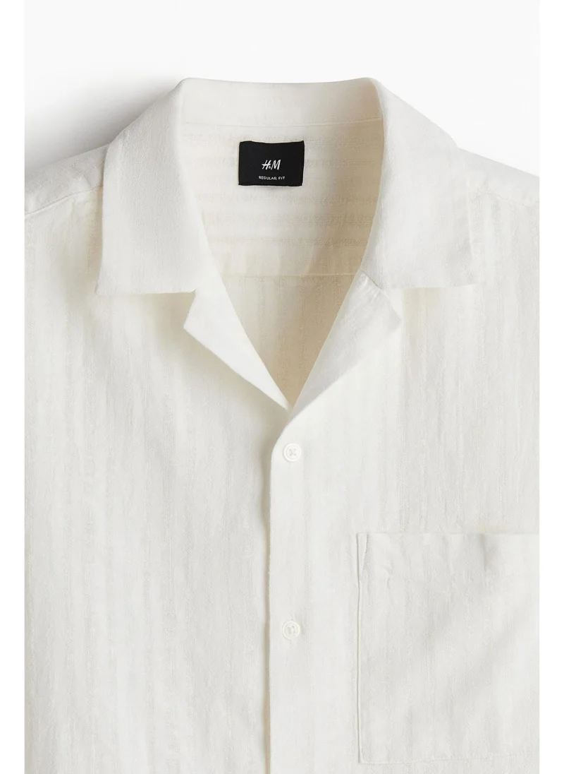 اتش اند ام Regular Fit Linen-blend resort shirt