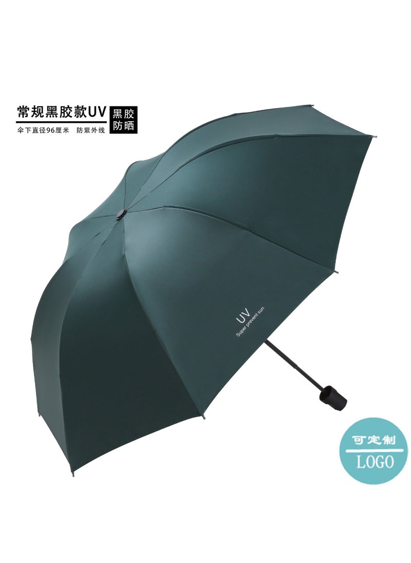 Generic UV vinyl sun umbrella rain and rain UV-proof sun protection umbrella female three folding umbrella custom advertising umbrella logo  - Image 1