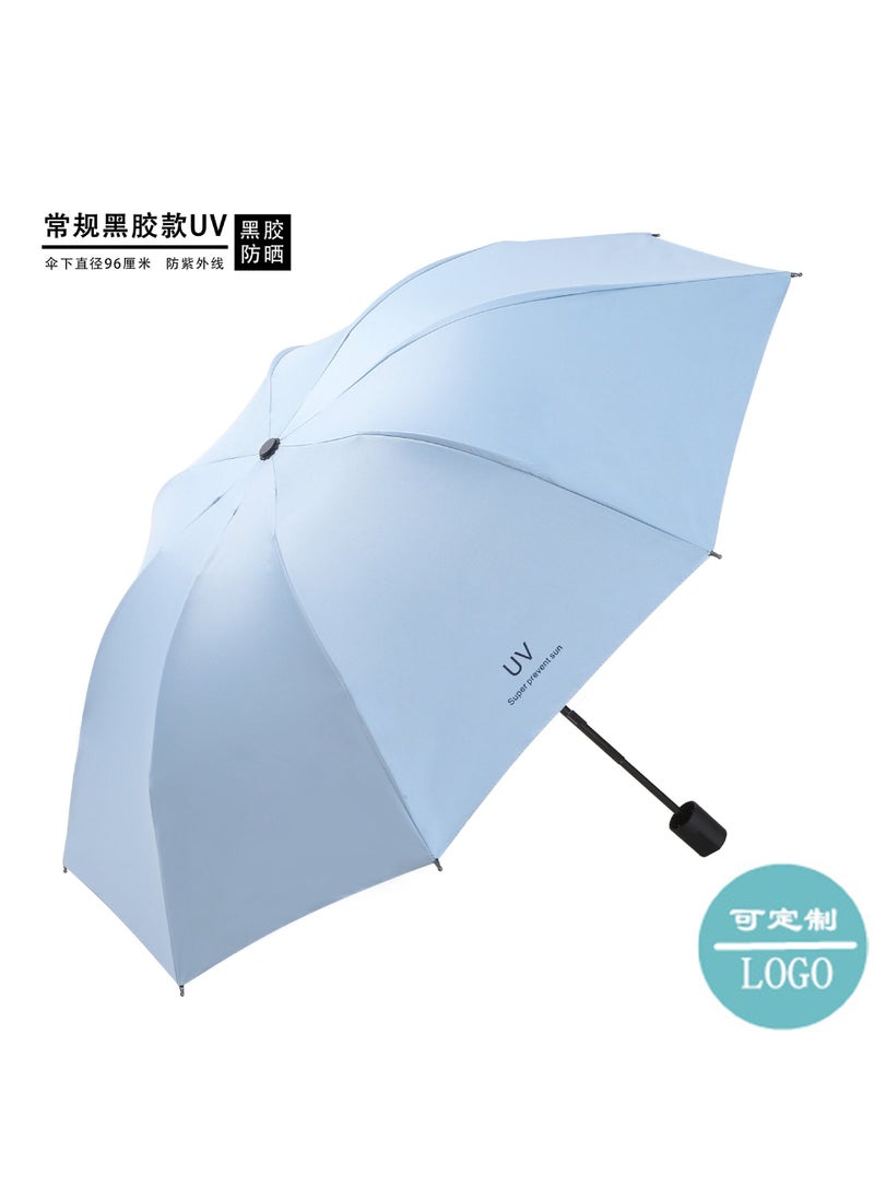 Generic UV vinyl sun umbrella rain and rain UV-proof sun protection umbrella female three folding umbrella custom advertising umbrella logo  - Image 4