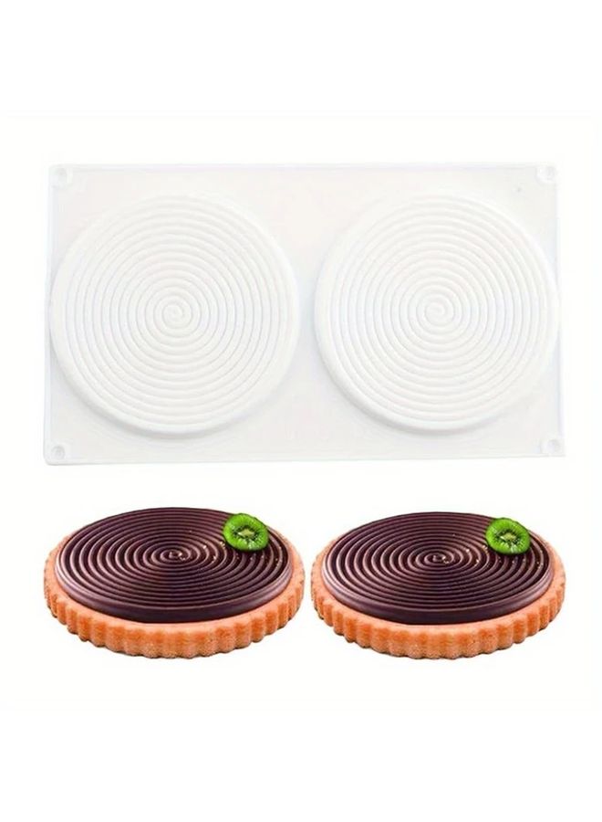 White 2 Cavity Non Stick Silicone Baking Mold Kiwi Design Easy Release Reusable - Image 1