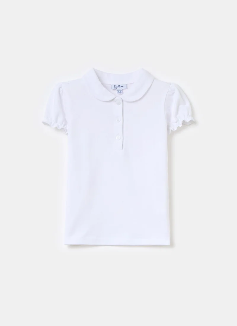 Ovs Cotton polo shirt with frills