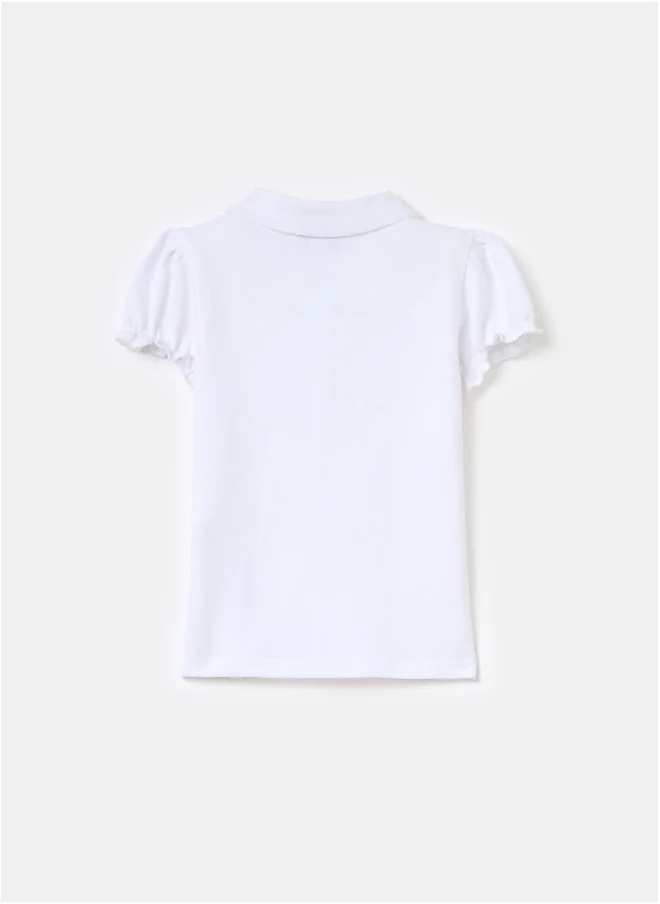 Ovs Cotton polo shirt with frills