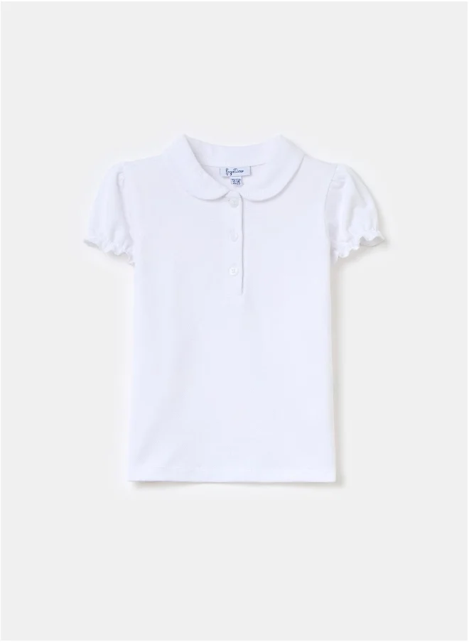 Ovs Cotton polo shirt with frills